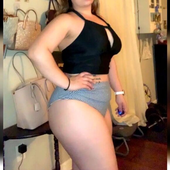 Plus Size colorblock Halter Neck Backless Bikini Set sz 2X - Picture 3 of 6